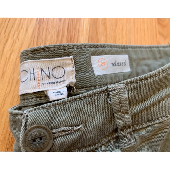 Anthropologie Relaxed Chino Pants with Stripe - Picture 7 of 9